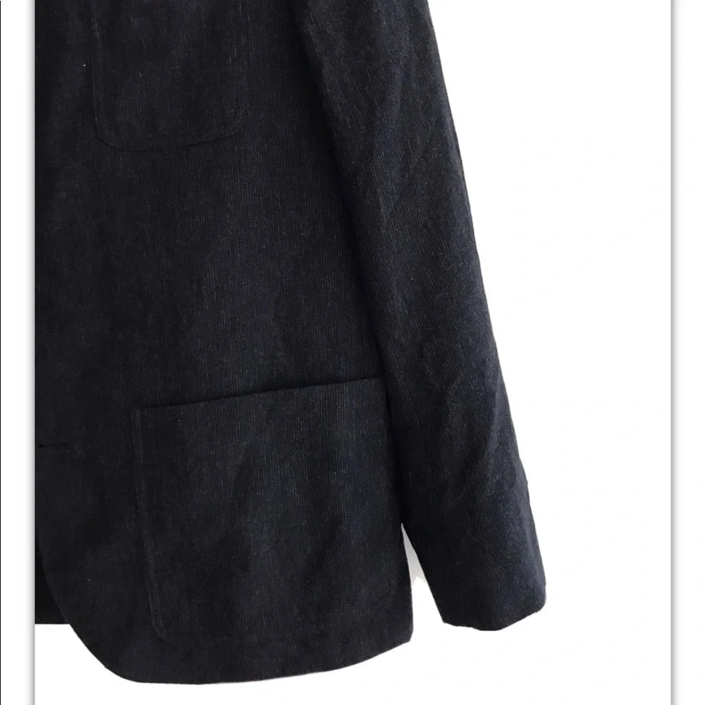 Agnes B | Wool Blend Suit Jacket Mens Size 54 Navy Blue Stripe Notch Lapel